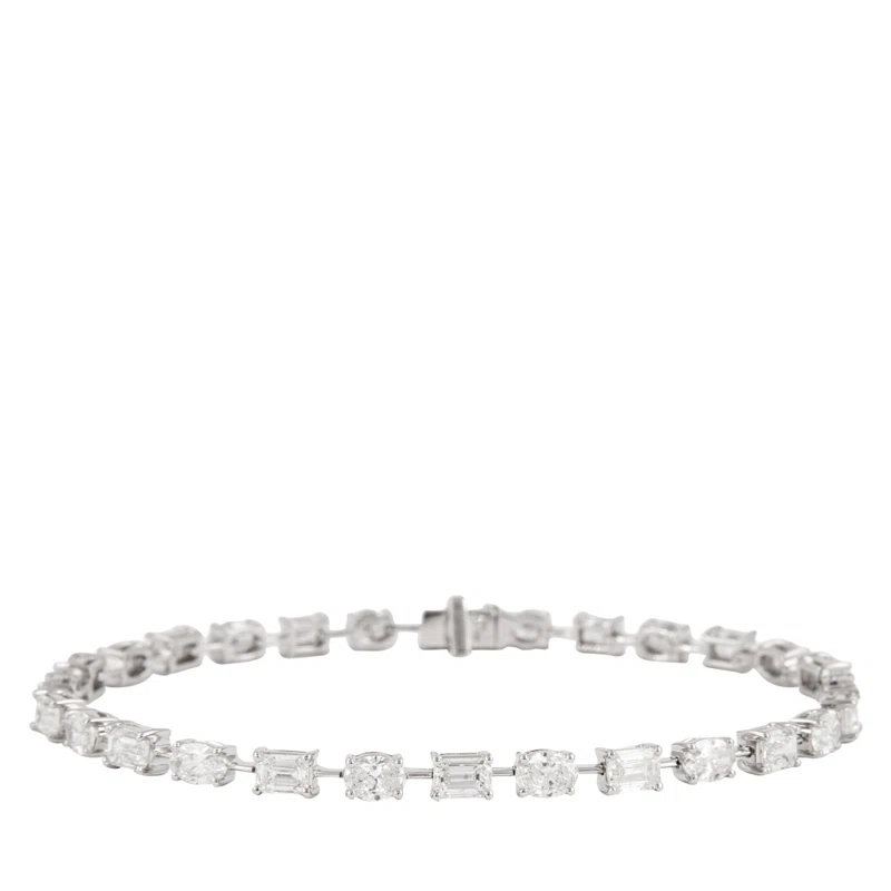 White Gold, 5.80ct Oval Cut and Emerald Cut Diamond Bracelet
