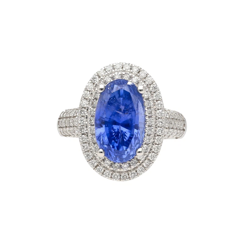 White Gold, 6.34ct Ceylon Sapphire and Diamond Ring