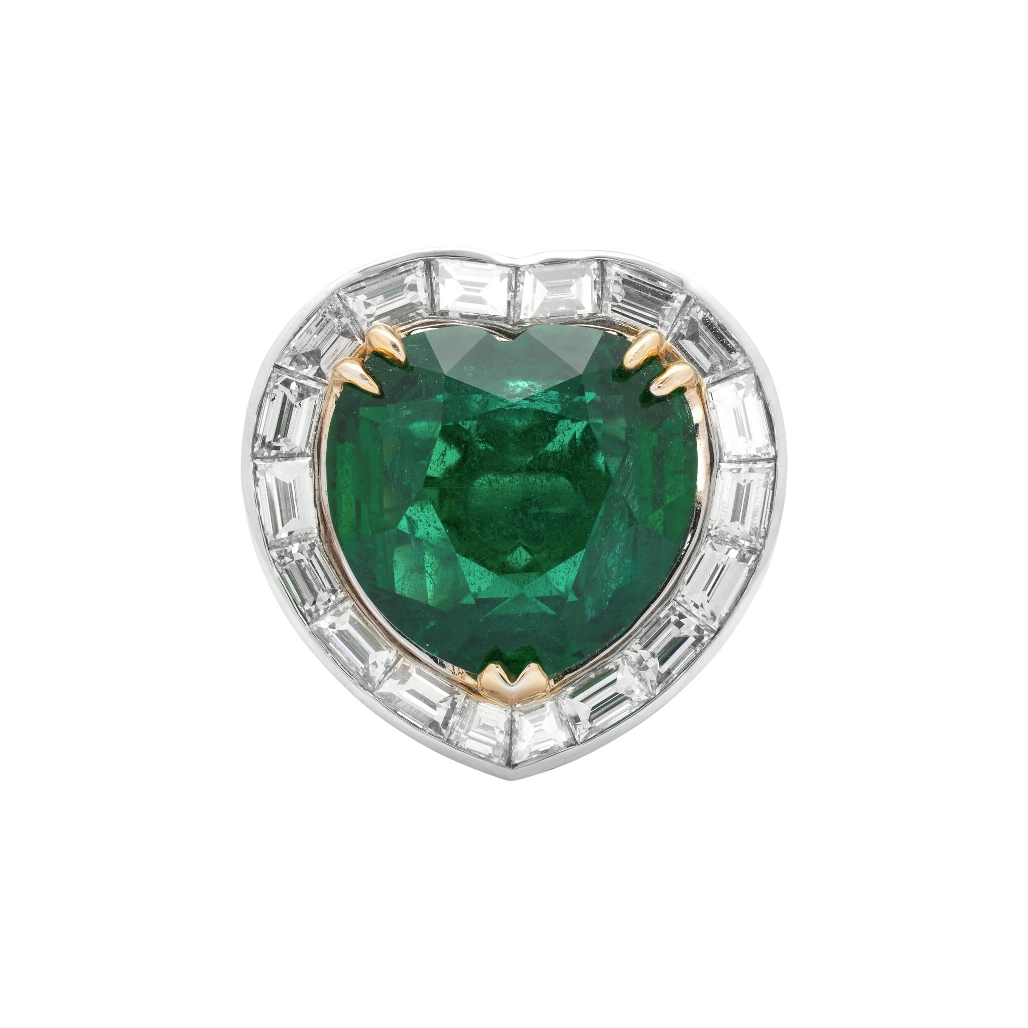 White Gold, Gold, 7.39ct Zambian Emerald and Diamond Ring — view 1