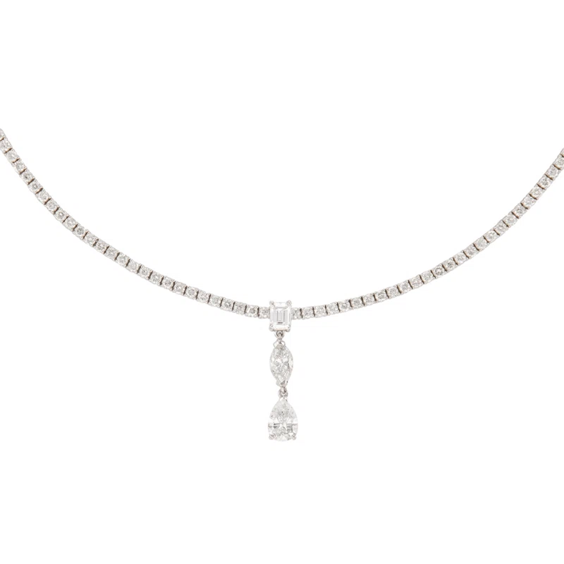 White Gold and Diamond Tennis Necklace