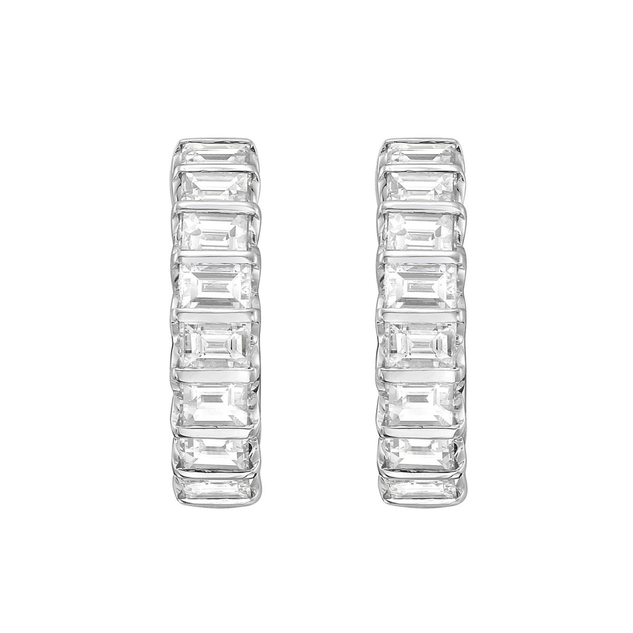 White Gold and 1.35ctw Diamond Hoop Earrings — view 1