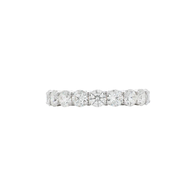 White Gold and 10.00-14.99ctw Round Brilliant Cut Diamond Eternity Band Ring
