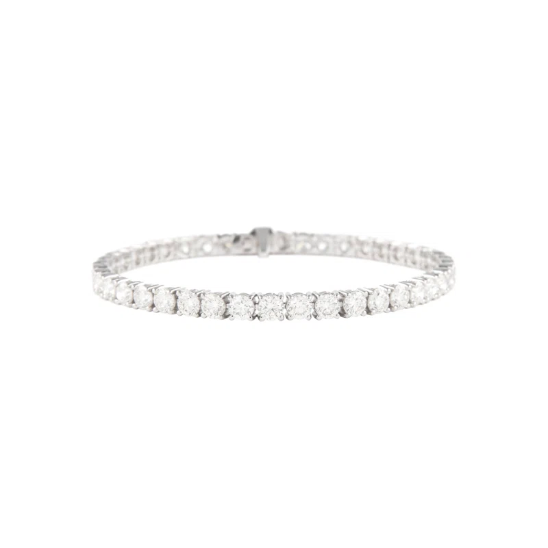 White Gold and 10.10ctw Round Brilliant Cut Diamond Tennis Bracelet 