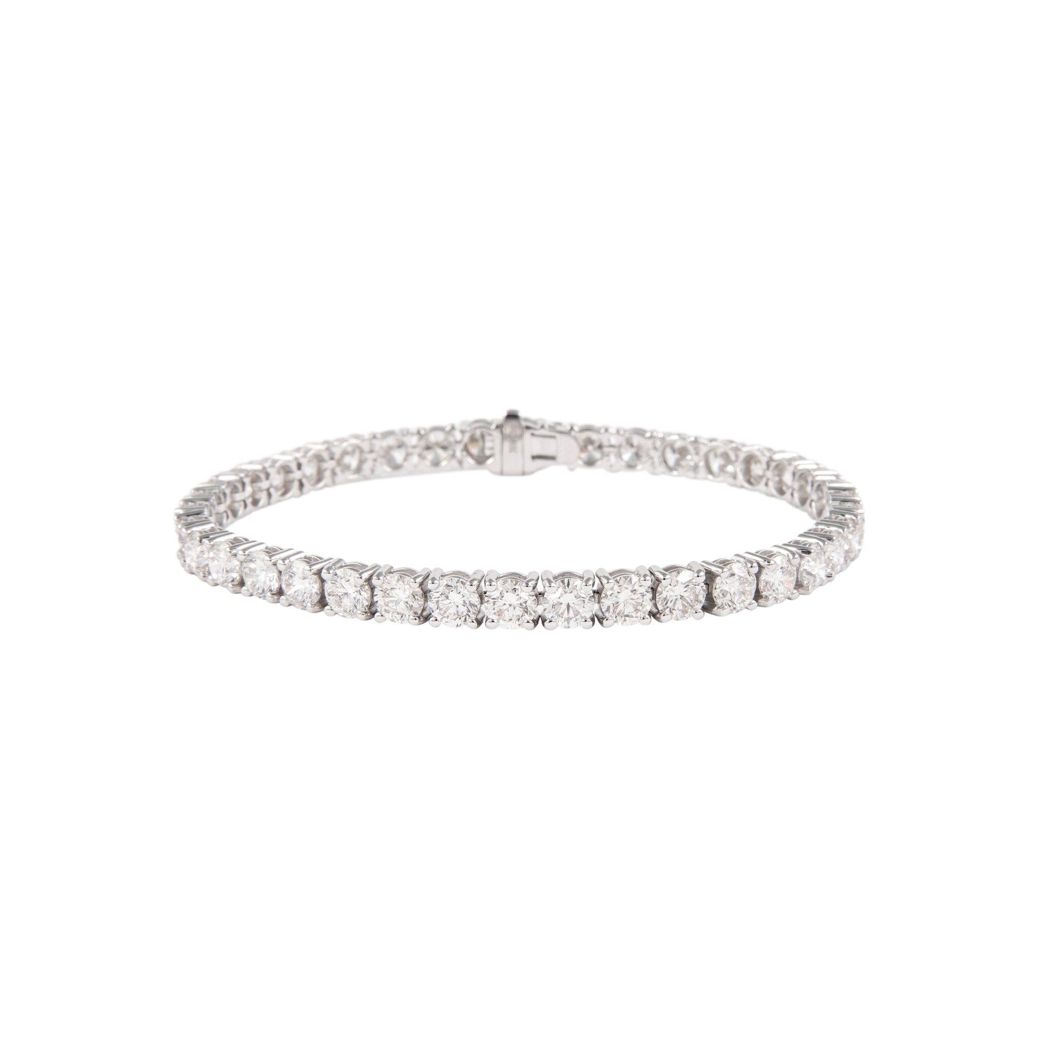 White Gold and 10.95ctw Round Brilliant Cut Diamond Tennis Bracelet  — view 1