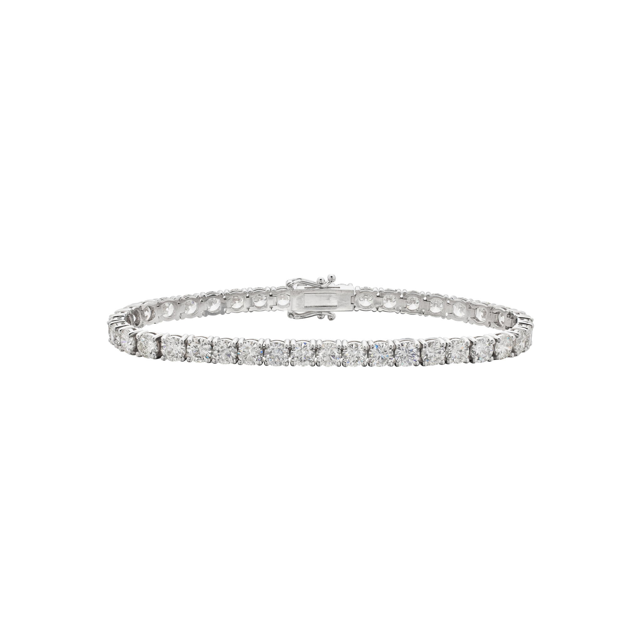 White Gold and 11.70ctw Round Briliant Cut Diamond Tennis Bracelet — view 1