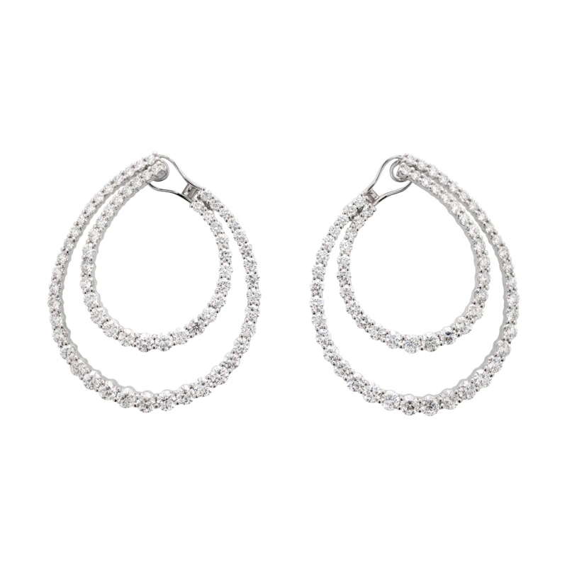 White Gold and 11.95ctw Diamond Earclips