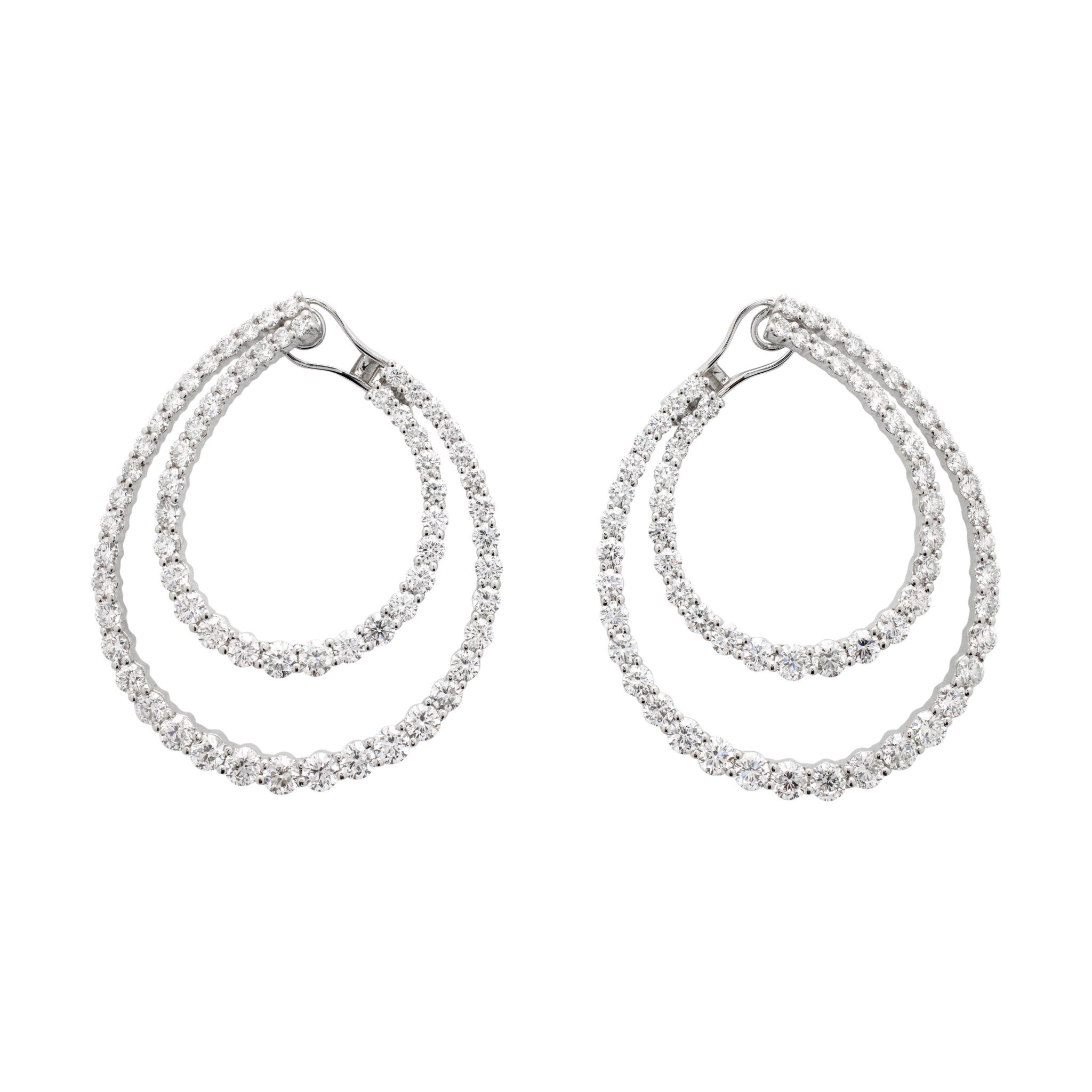 White Gold and 11.95ctw Diamond Earclips — view 1