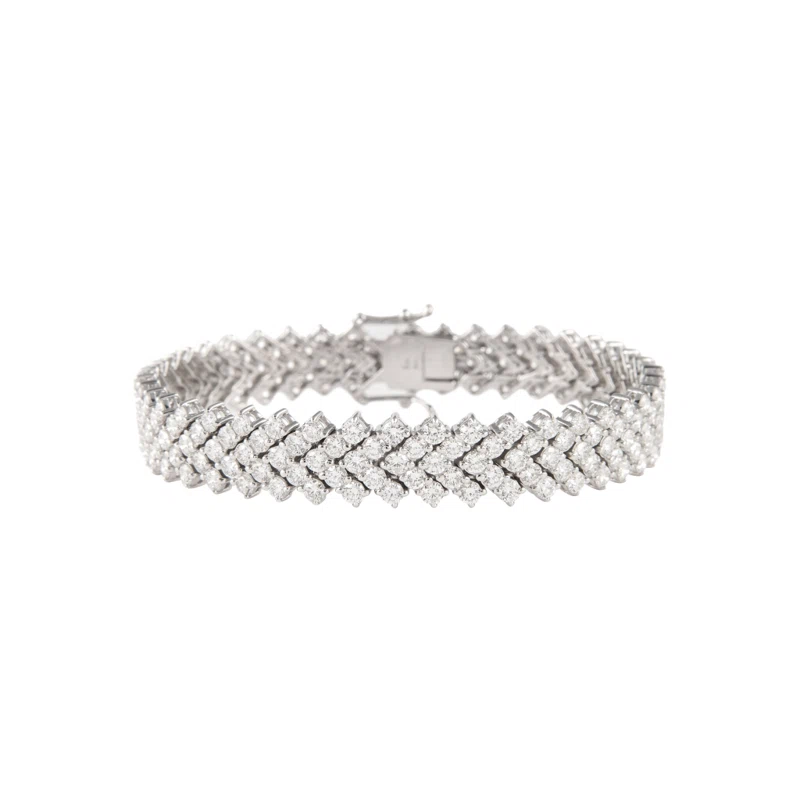 White Gold and 12.70ctw Diamond Five Row Bracelet