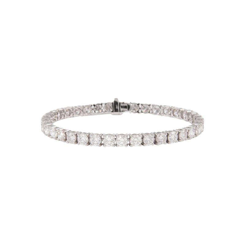 White Gold and 12.05ctw Round Brilliant Cut Diamond Tennis Bracelet
