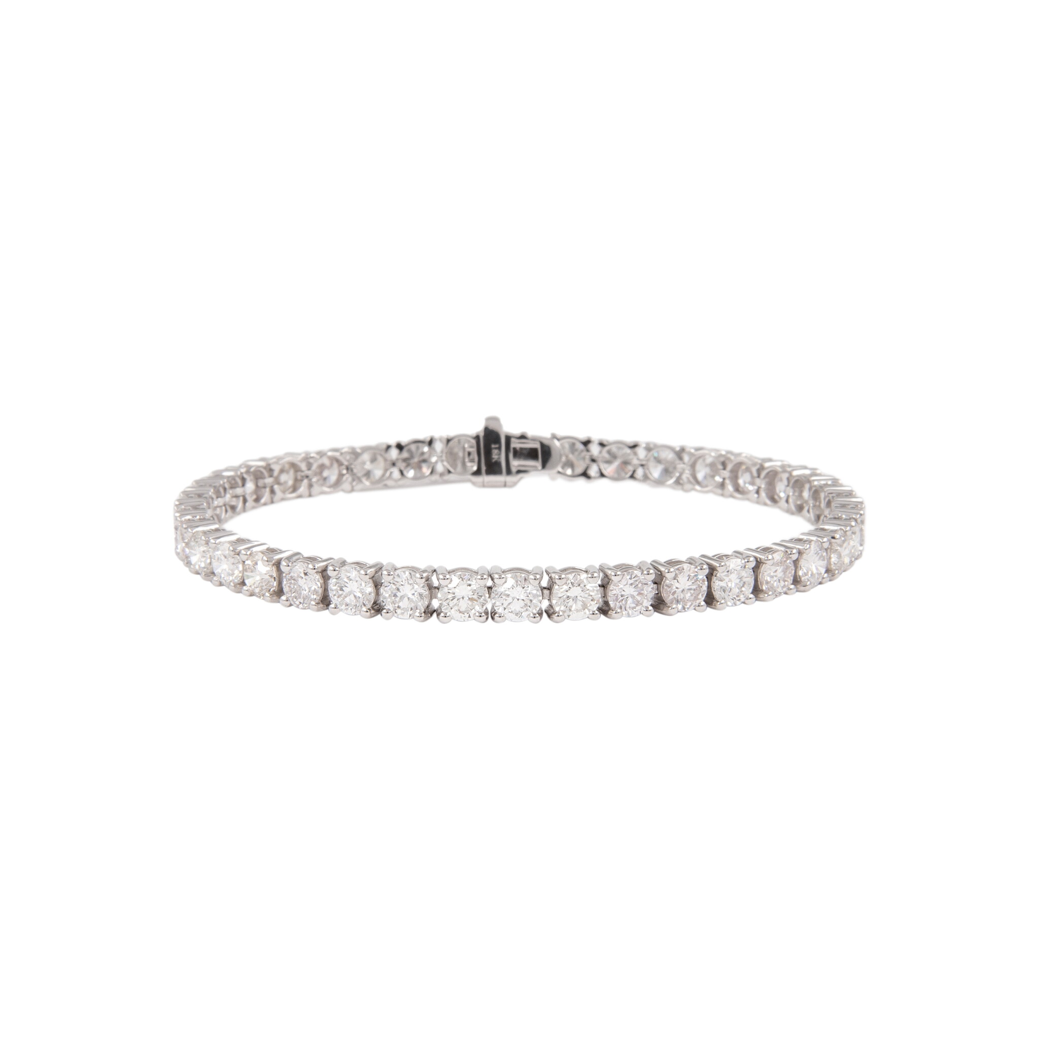 White Gold and 12.05ctw Round Brilliant Cut Diamond Tennis Bracelet — view 1