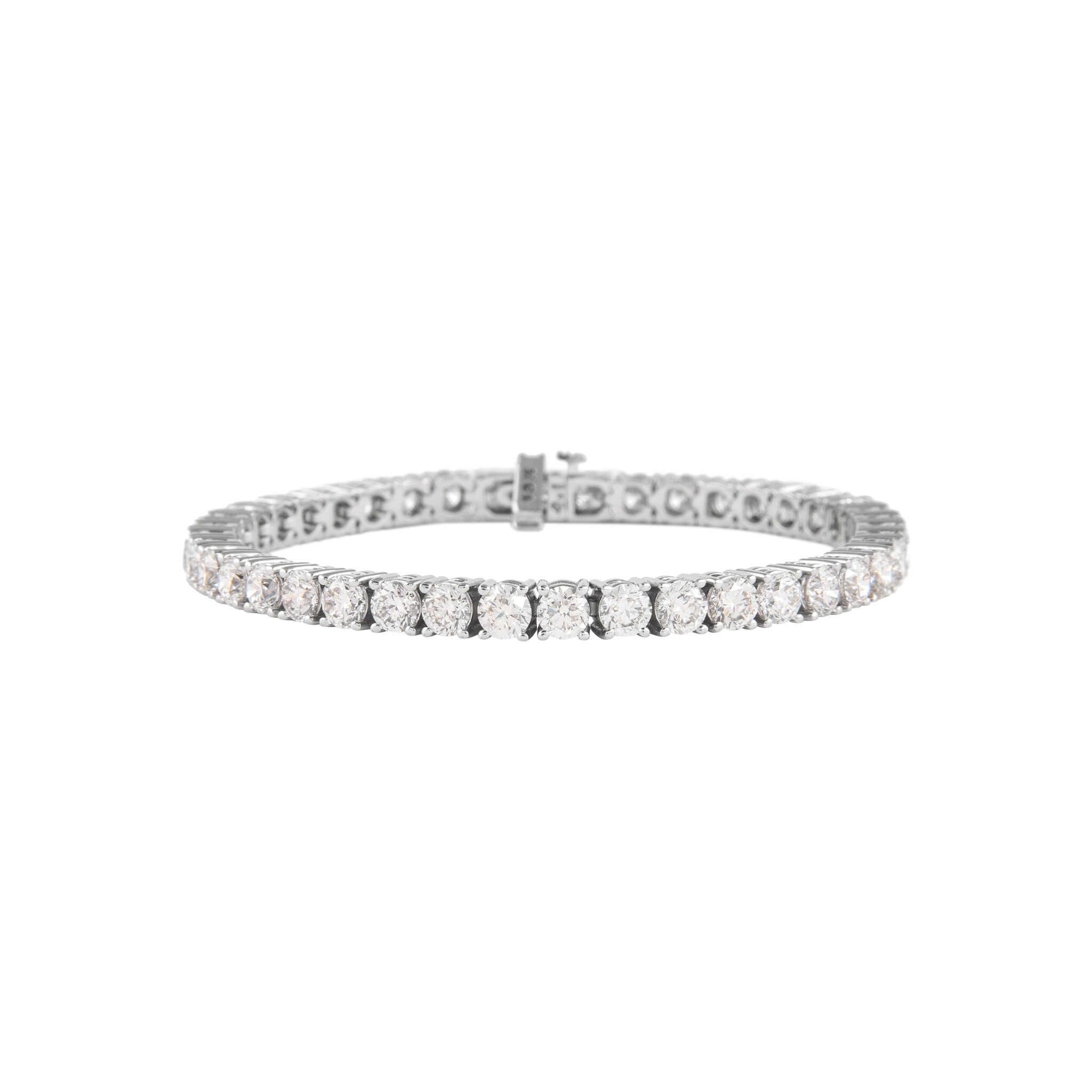 White Gold and 12.85ctw Round Brilliant Cut Tennis Bracelet — view 1