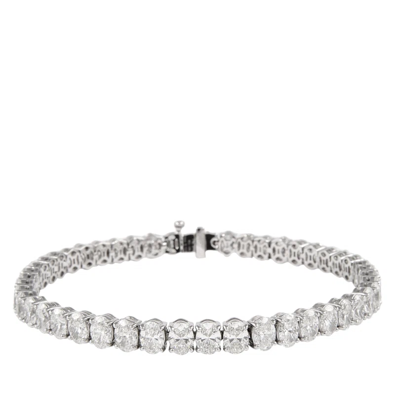 White Gold and 13.35ct Oval Cut Diamond Tennis Bracelet