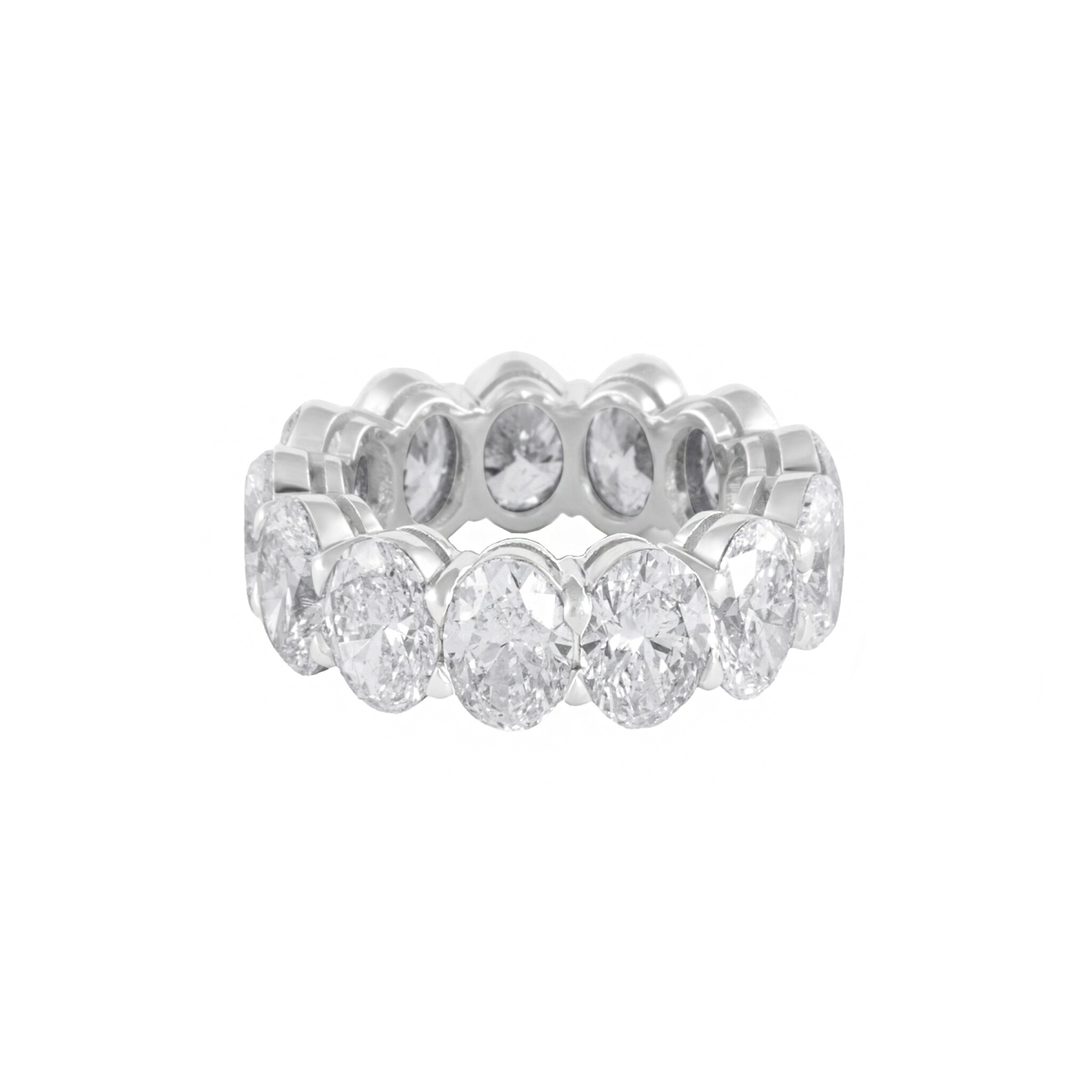 White Gold and 13.15ctw Oval Cut Diamond Eternity Band Ring — view 1