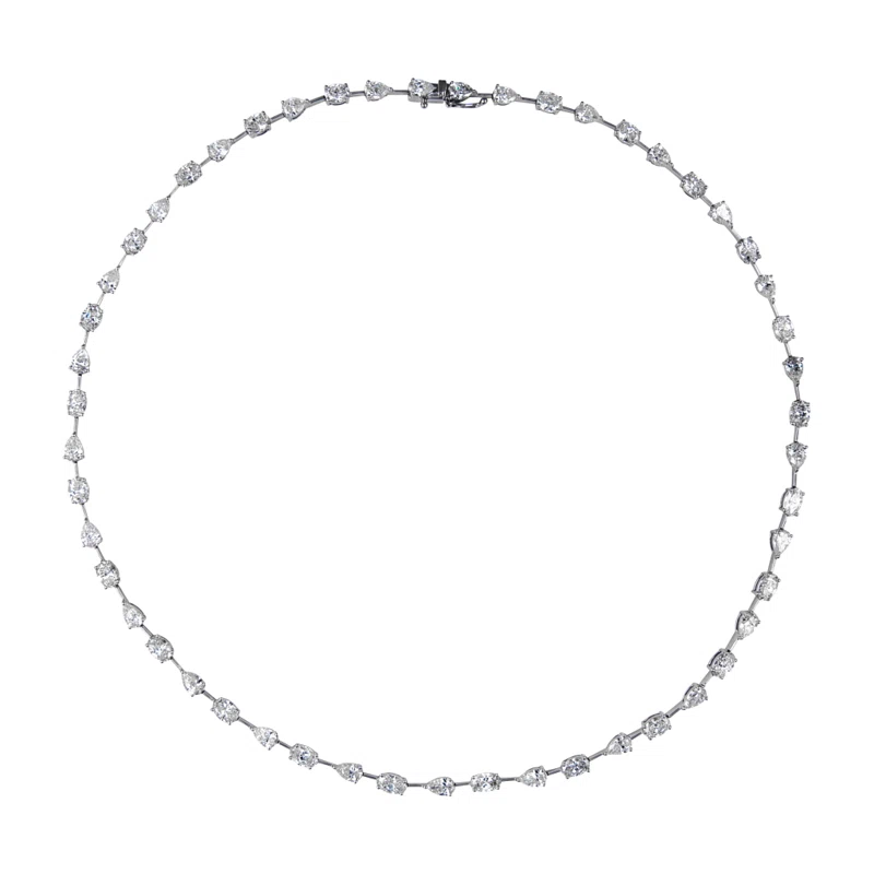White Gold and 13.90ctw Fancy Cut Diamond Necklace
