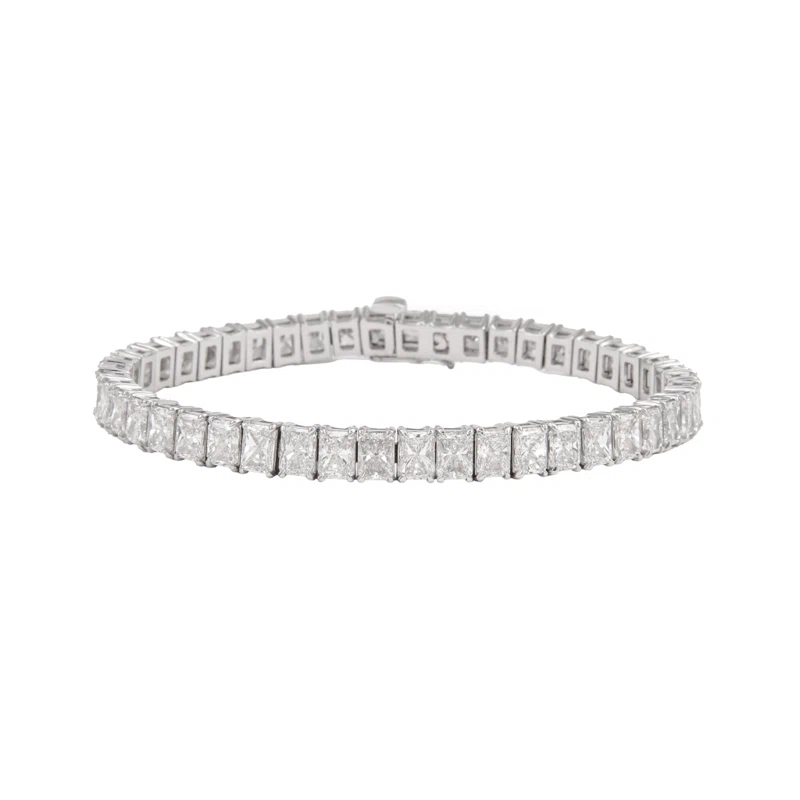 White Gold and 19.27ctw Radiant Cut Diamond Tennis Bracelet