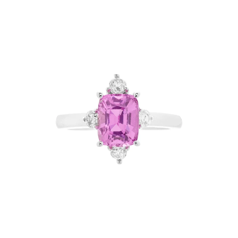 White Gold and 2.06ct Madagascar Pink Sapphire and Diamond Ring