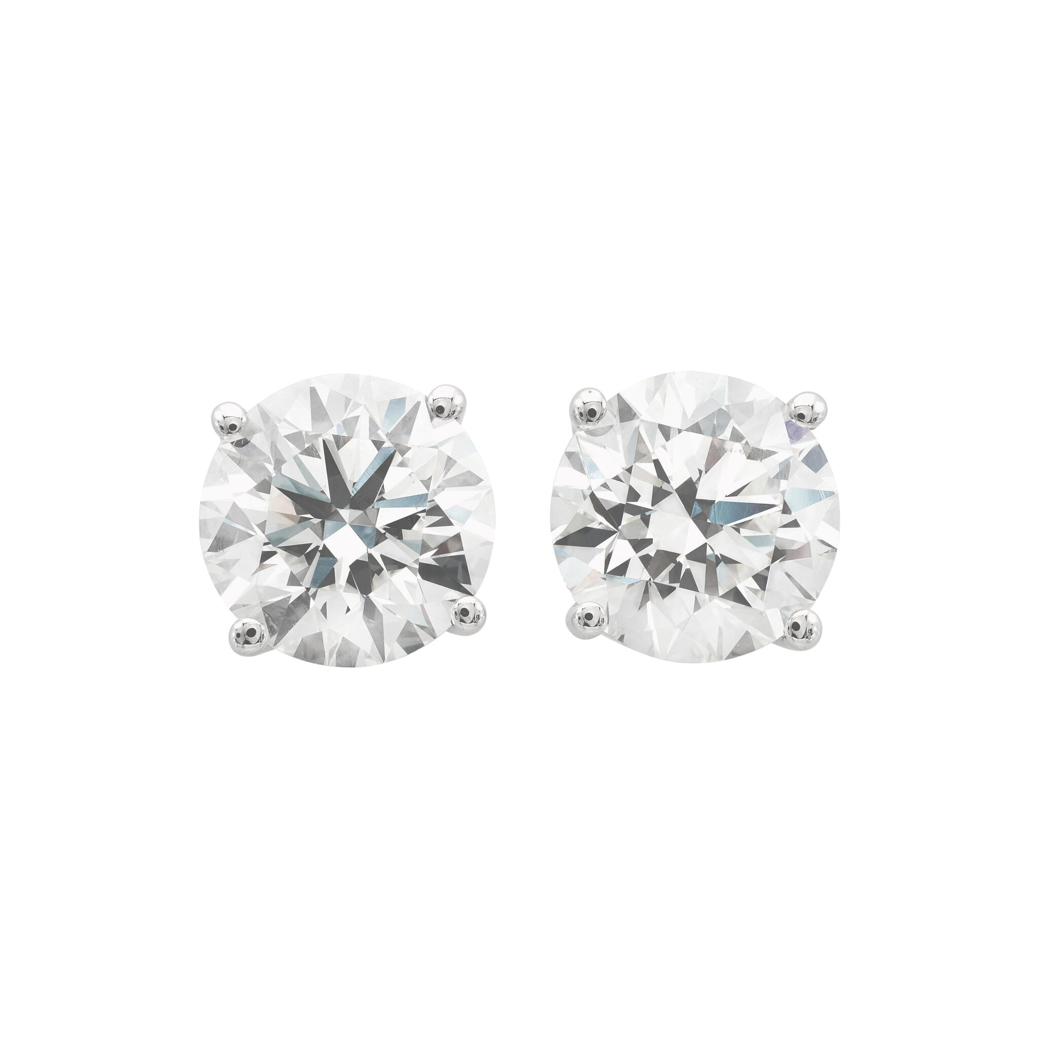 White Gold and 2.15ctw Round Brilliant Cut Diamond Stud Earrings — view 1