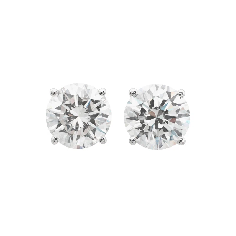 White Gold and 2.47ctw Round Brilliant Cut Diamond Stud Earrings