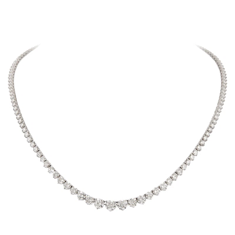 White Gold and 20.60ct Diamond Rivière Tennis Necklace