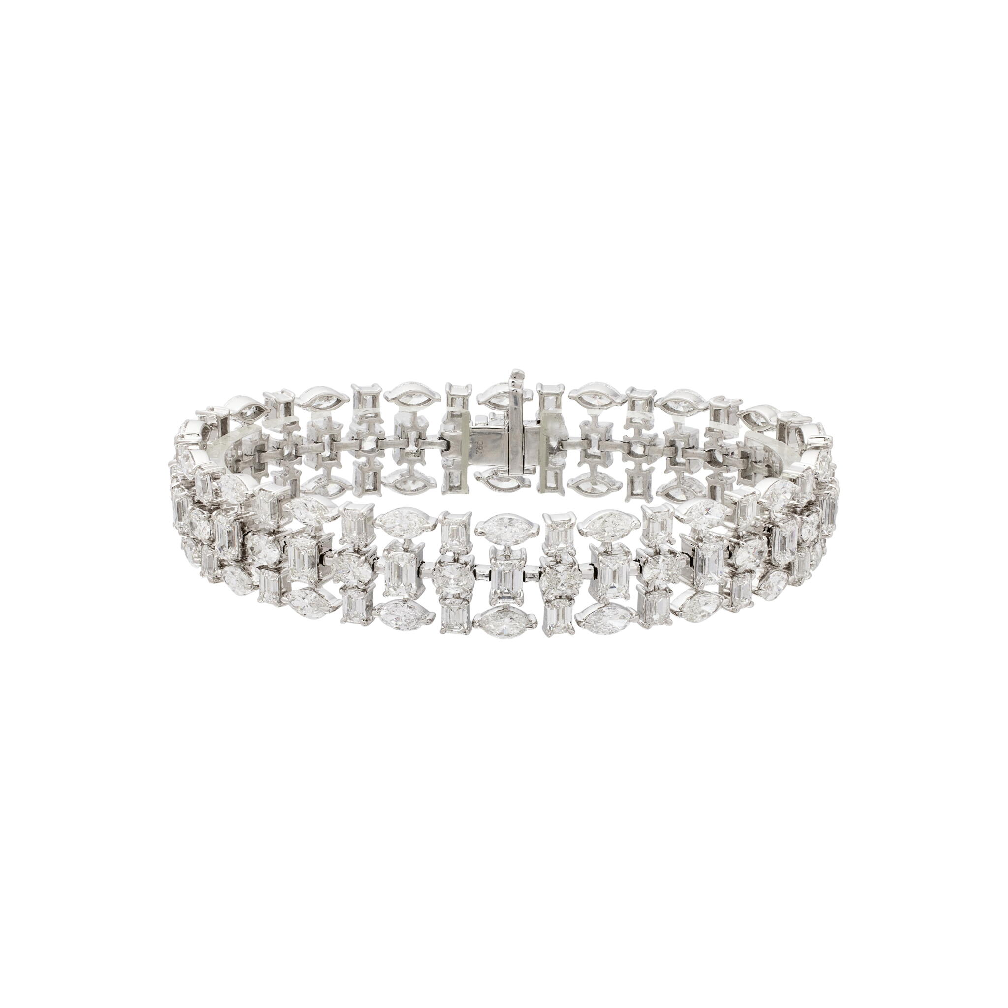 White Gold and 20.60ctw Fancy Cut Diamond Bracelet — view 1
