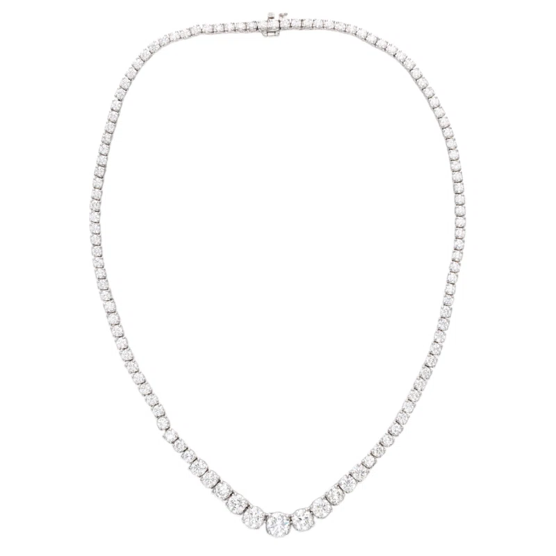 White Gold and 20.00cts Diamond Rivière Tennis Necklace