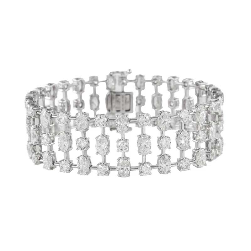 White Gold and 22.45ctw Fancy Cut Diamond Bracelet