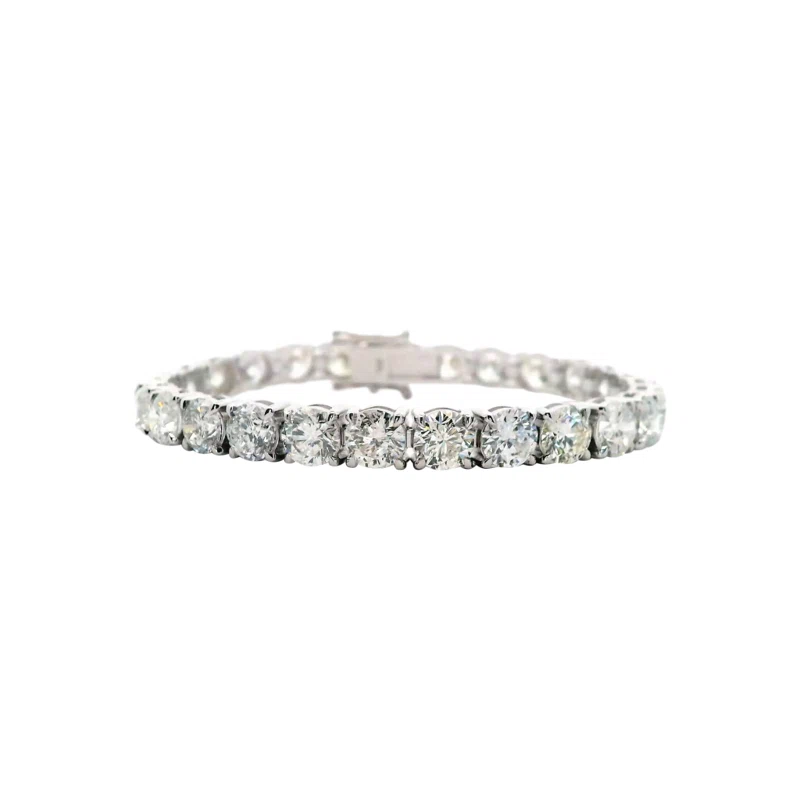 White Gold and 26.75ctw Round Brilliant Cut Diamond Tennis Bracelet
