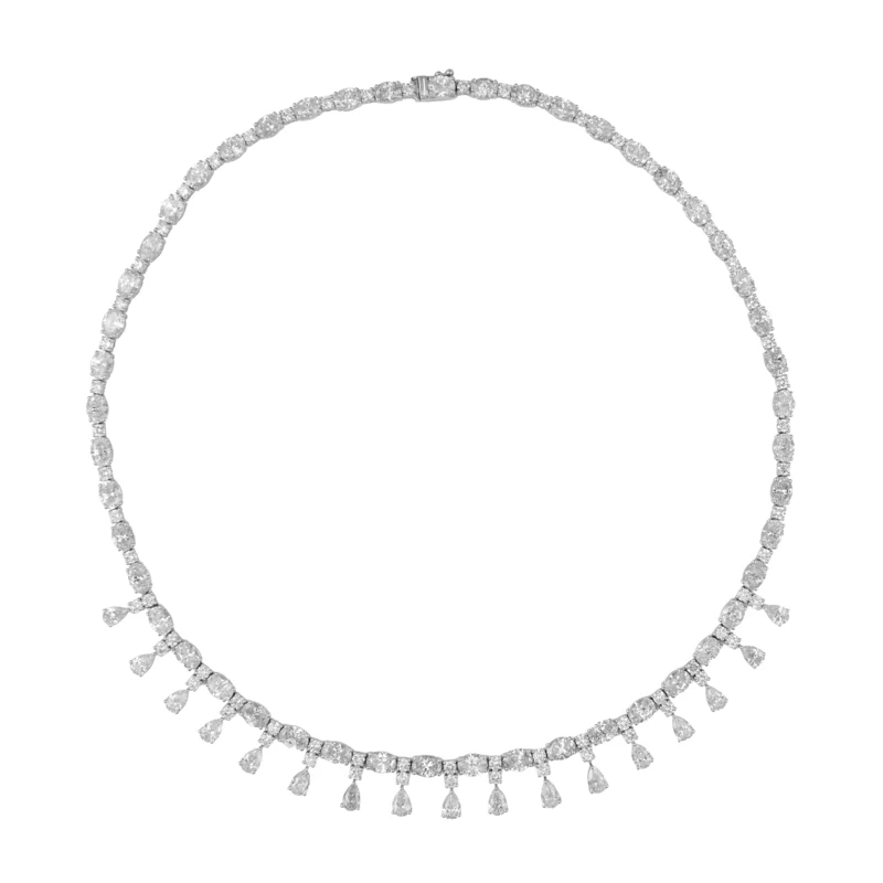 White Gold and 28.10ctw Diamond Necklace