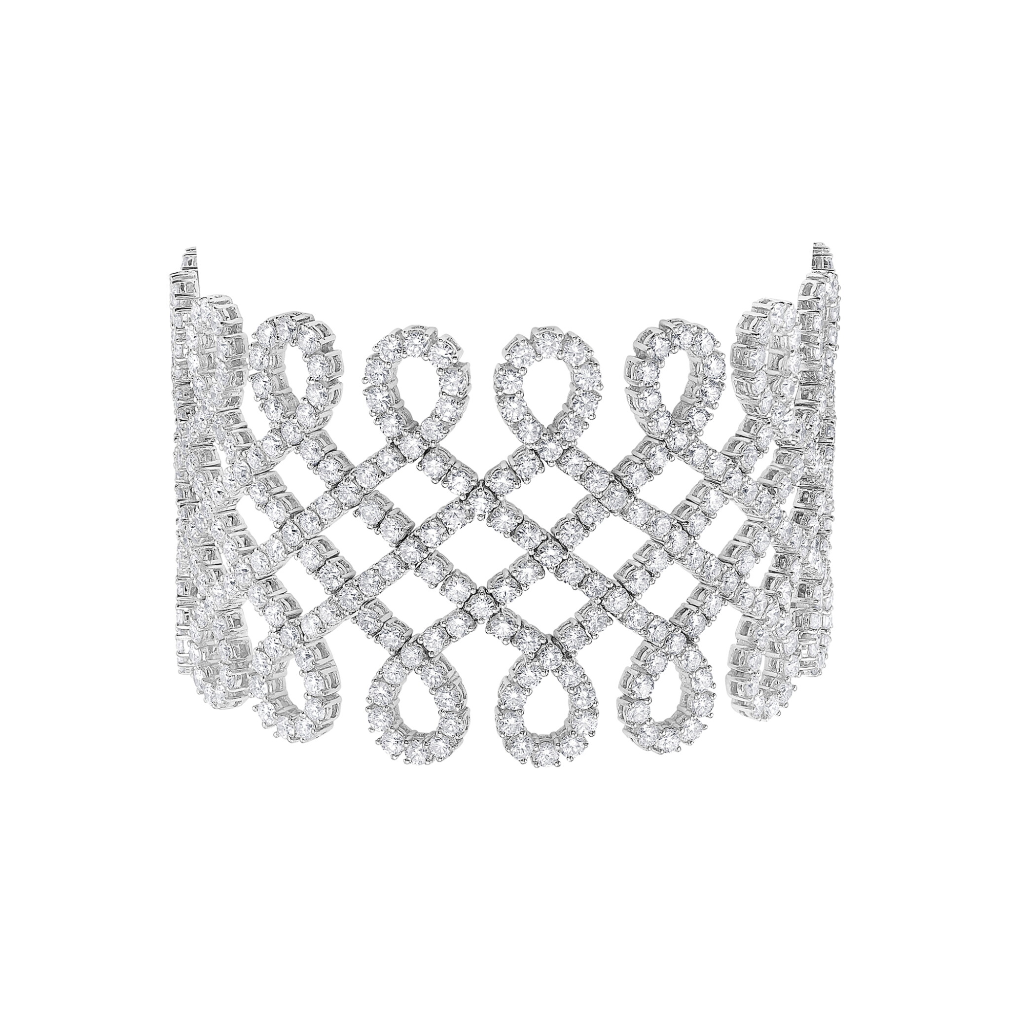 White Gold and 29.00ctw Round Brilliant Cut Diamond Bracelet — view 1