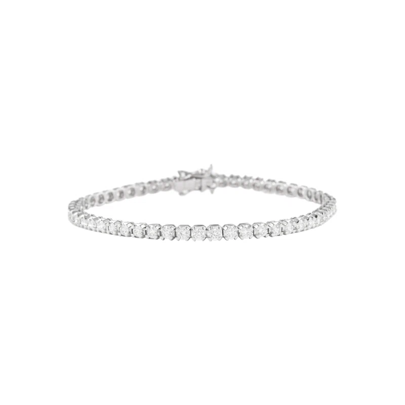 White Gold and 2.95ctw Round Brilliant Cut Diamond Tennis Bracelet