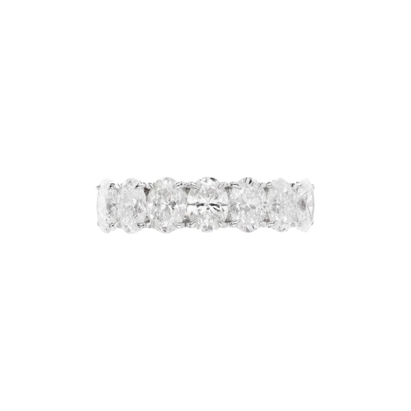 White Gold and 3.75ctw Oval Cut Diamond Band Ring