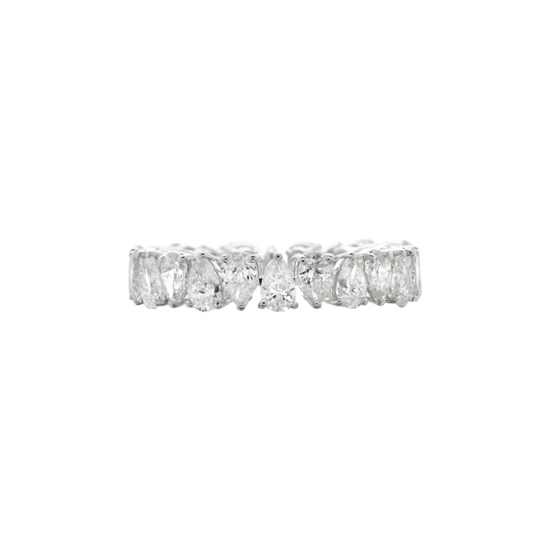 White Gold and 3.35ctw Pear Shape Diamond Eternity Band Ring