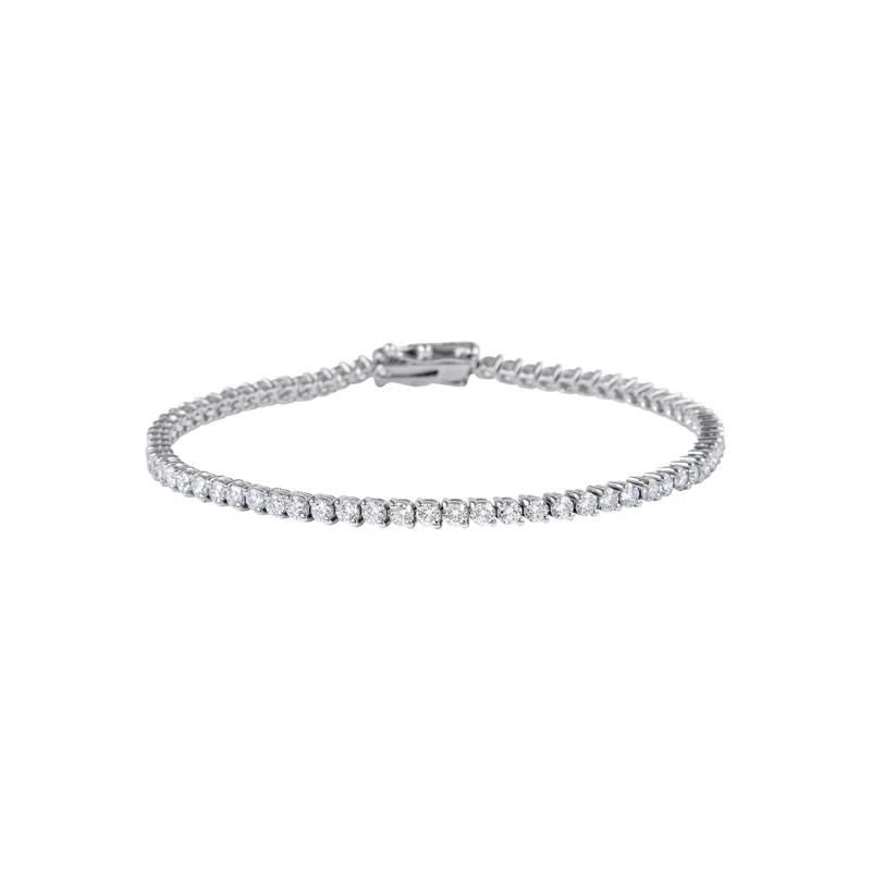 White Gold and 3.60ctw Round Brilliant Cut Diamond Tennis Bracelet