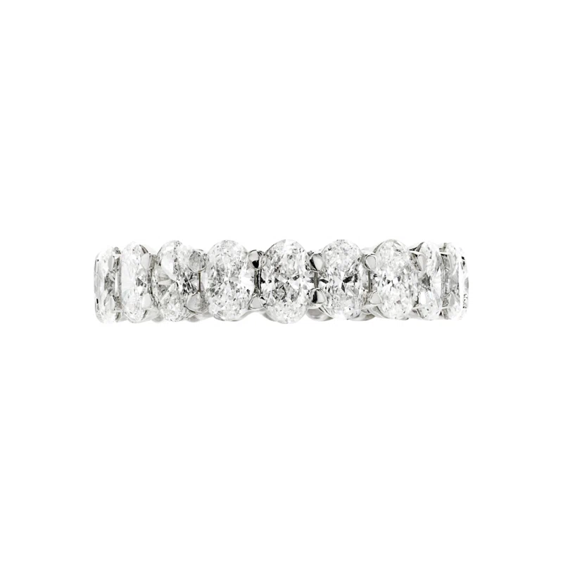 White Gold and 4.20ctw Oval Cut Diamond Eternity Band Ring