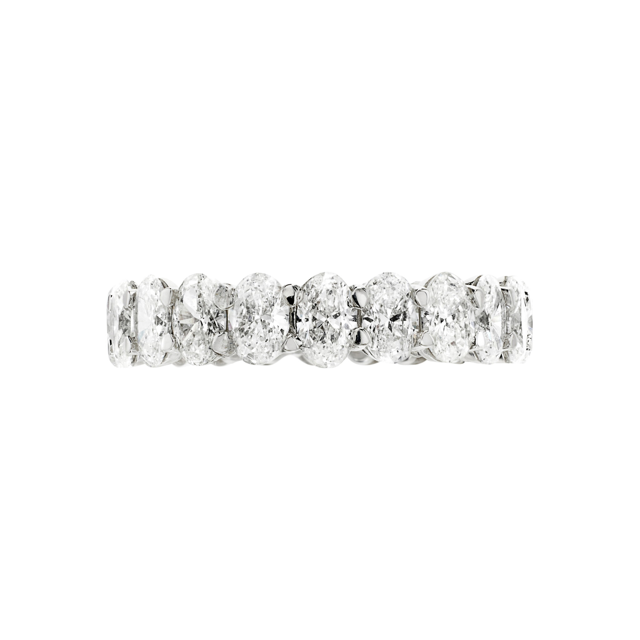 White Gold and 4.20ctw Oval Cut Diamond Eternity Band Ring — view 1