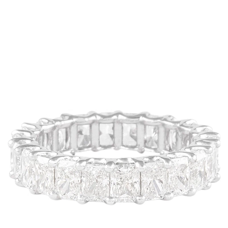 White Gold and 4.55ctw Radiant Cut Diamond Eternity Band Ring