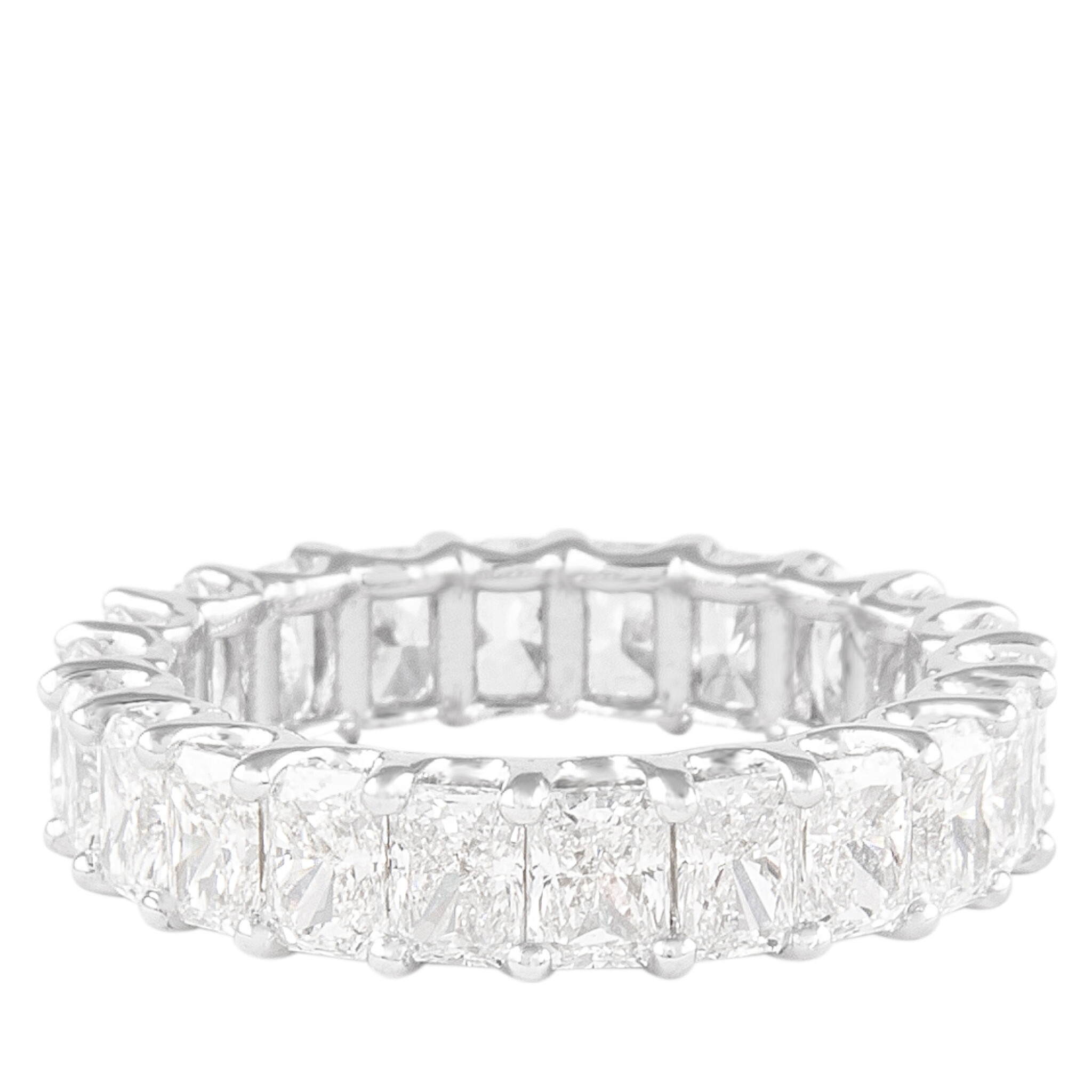 White Gold and 4.55ctw Radiant Cut Diamond Eternity Band Ring — view 1