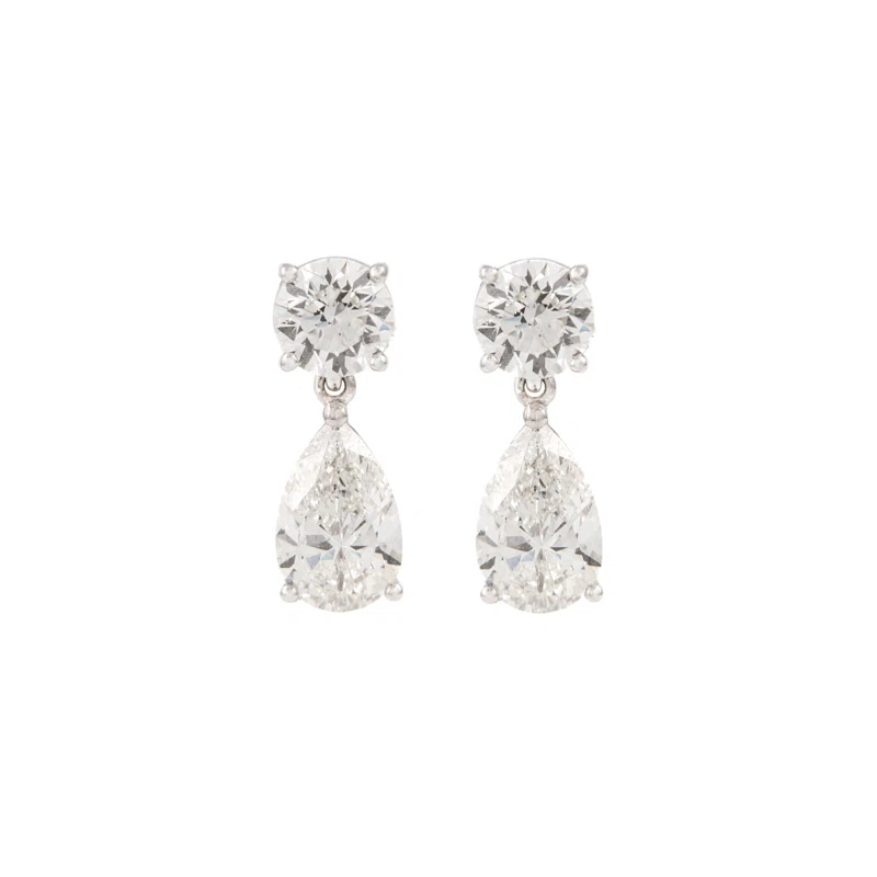 White Gold and 4.68ct Diamond Convertible Earrings