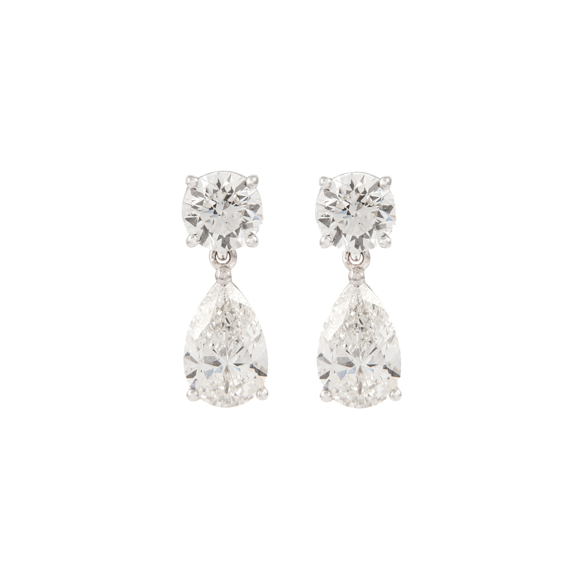 White Gold and 4.68ct Diamond Convertible Earrings — view 1