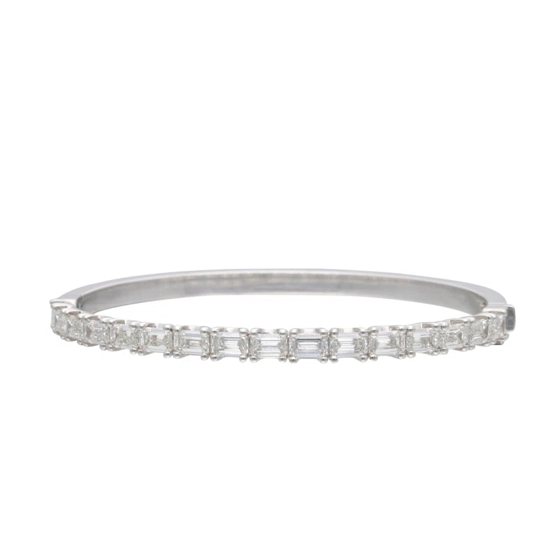 White Gold and 4.85ctw Diamond Bangle Bracelet