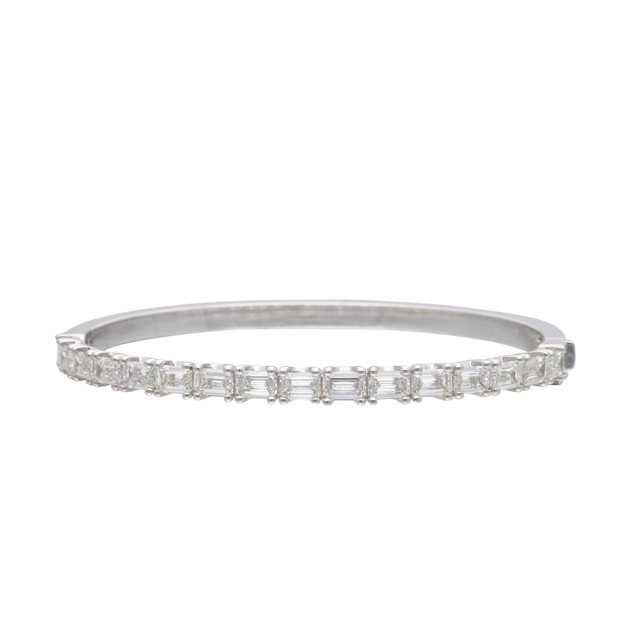 White Gold and 4.85ctw Diamond Bangle Bracelet — view 1