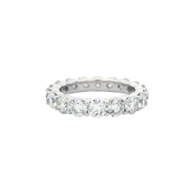 White Gold and 4.25ctw Round Brilliant Cut Diamond Eternity Band Ring