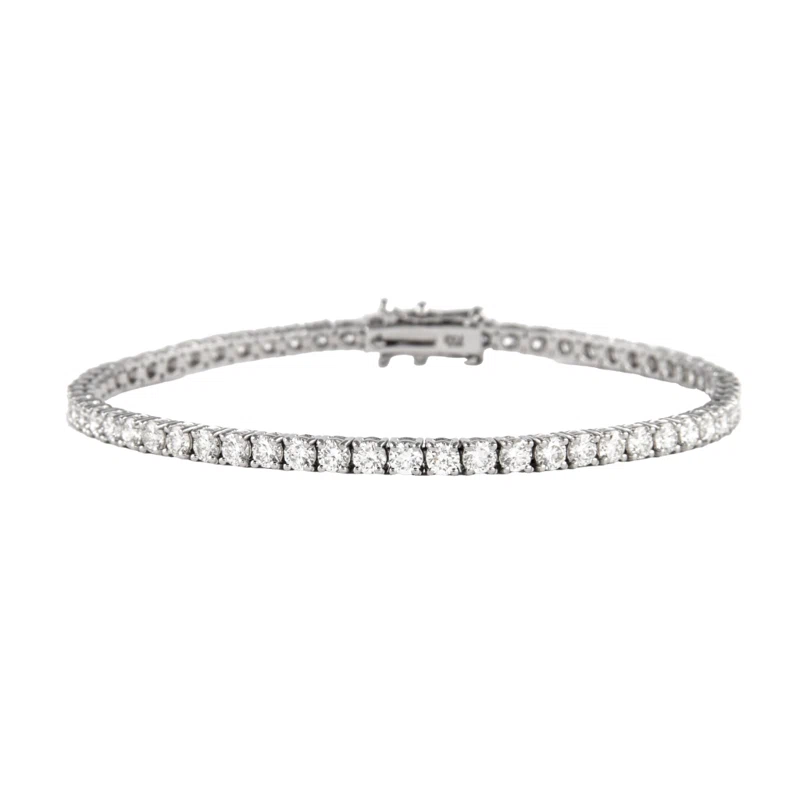 White Gold and 4.85ctw Round Brilliant Cut Diamond Tennis Bracelet