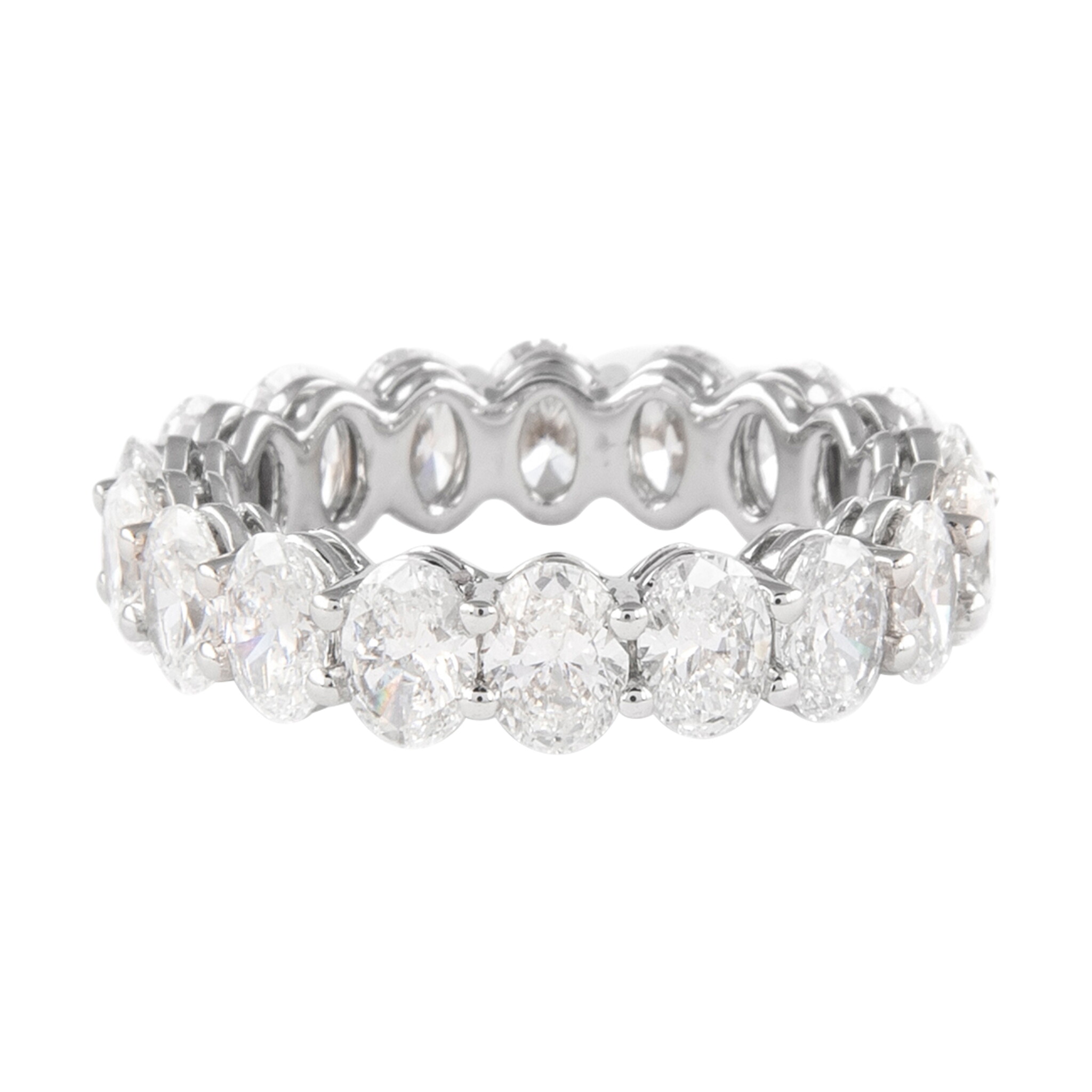 White Gold and 4.95ctw Oval Cut Eternity Band Ring — view 1
