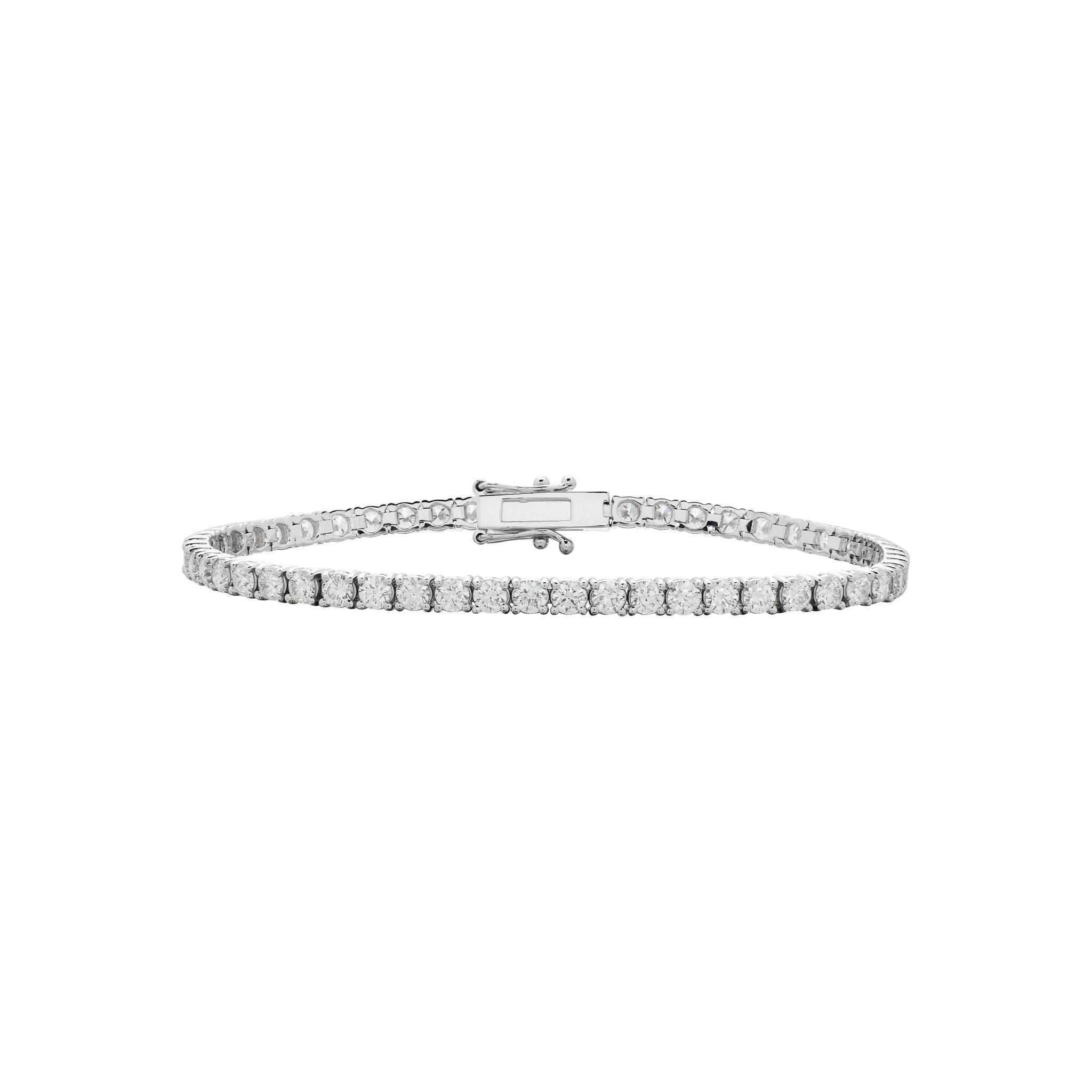 White Gold and 5.00ctw Round Brilliant Cut Diamond Tennis Bracelet — view 1