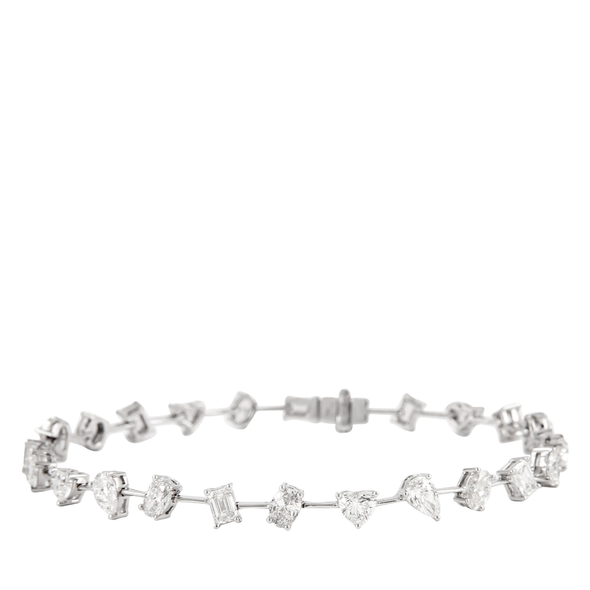 White Gold and 5.20ct Fancy Cut Diamond Bracelet — view 1