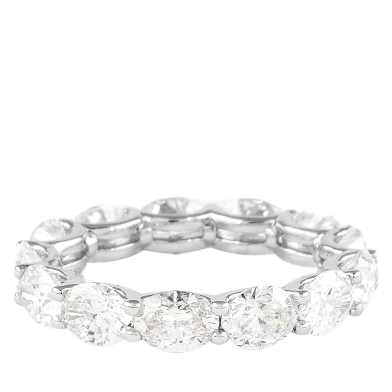White Gold and 5.35ctw Oval Cut Diamond Eternity Band Ring