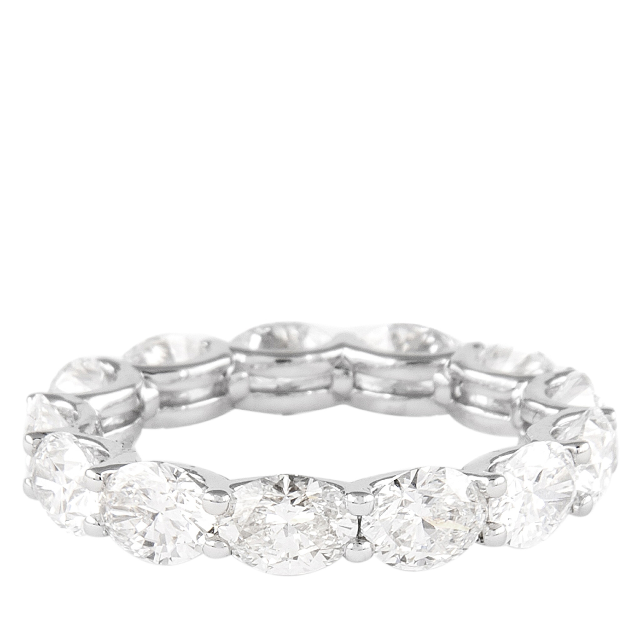 White Gold and 5.35ctw Oval Cut Diamond Eternity Band Ring — view 1