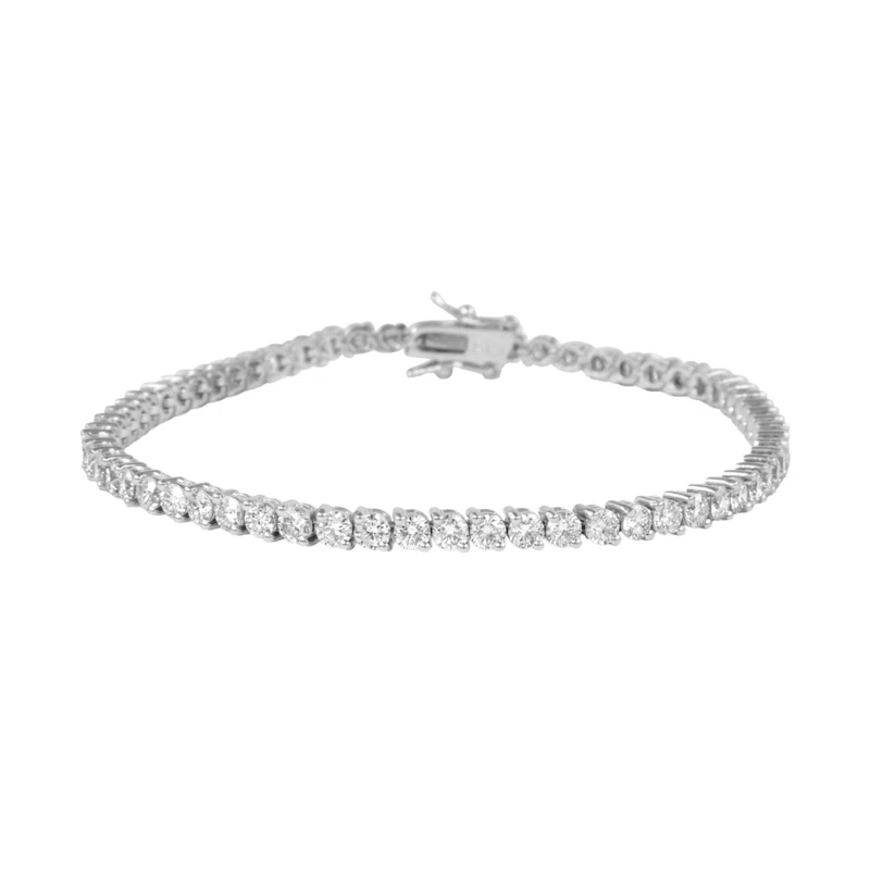 White Gold and 5.15ctw Round Brilliant Cut Diamond Tennis Bracelet