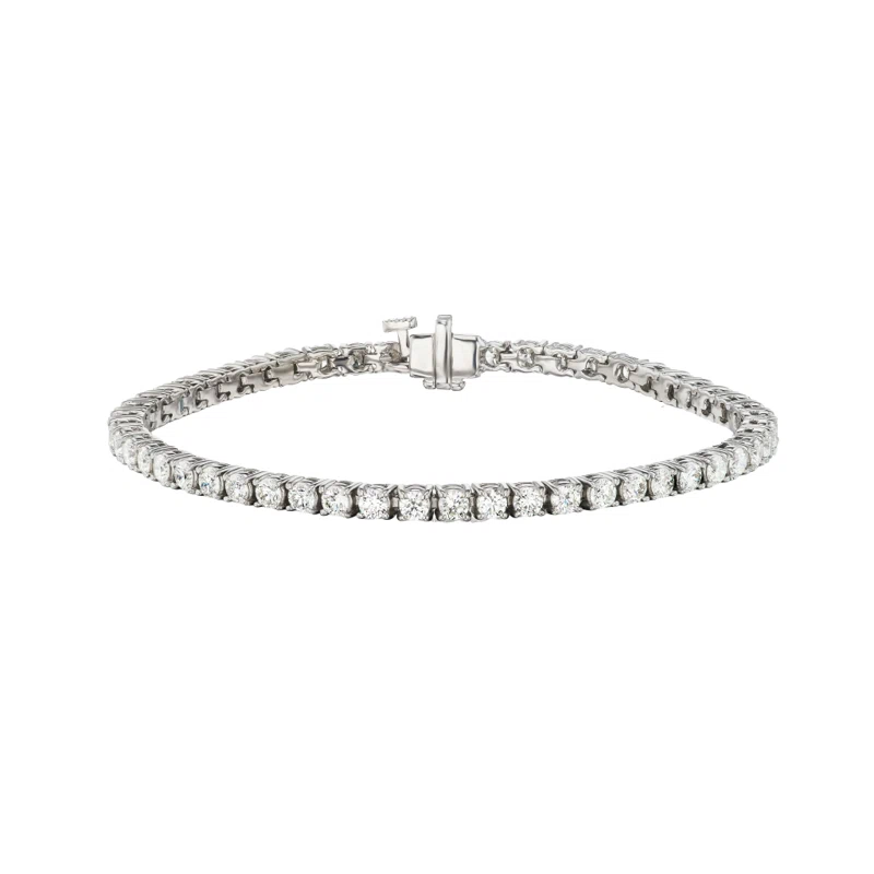 White Gold and 5.70ctw Round Brilliant Cut Diamond Tennis Bracelet
